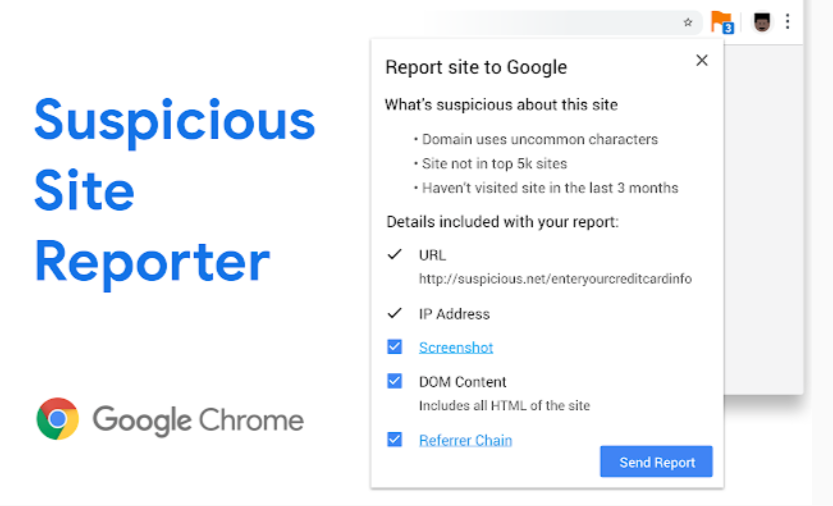 Google Suspisious Site Reporter