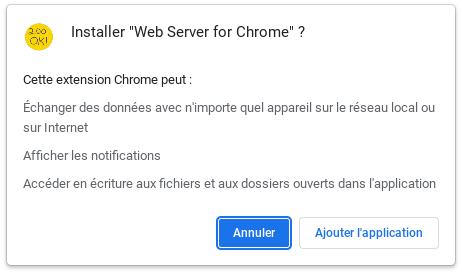 Installer et utiliser en local un serveur web sous Chrome OS
