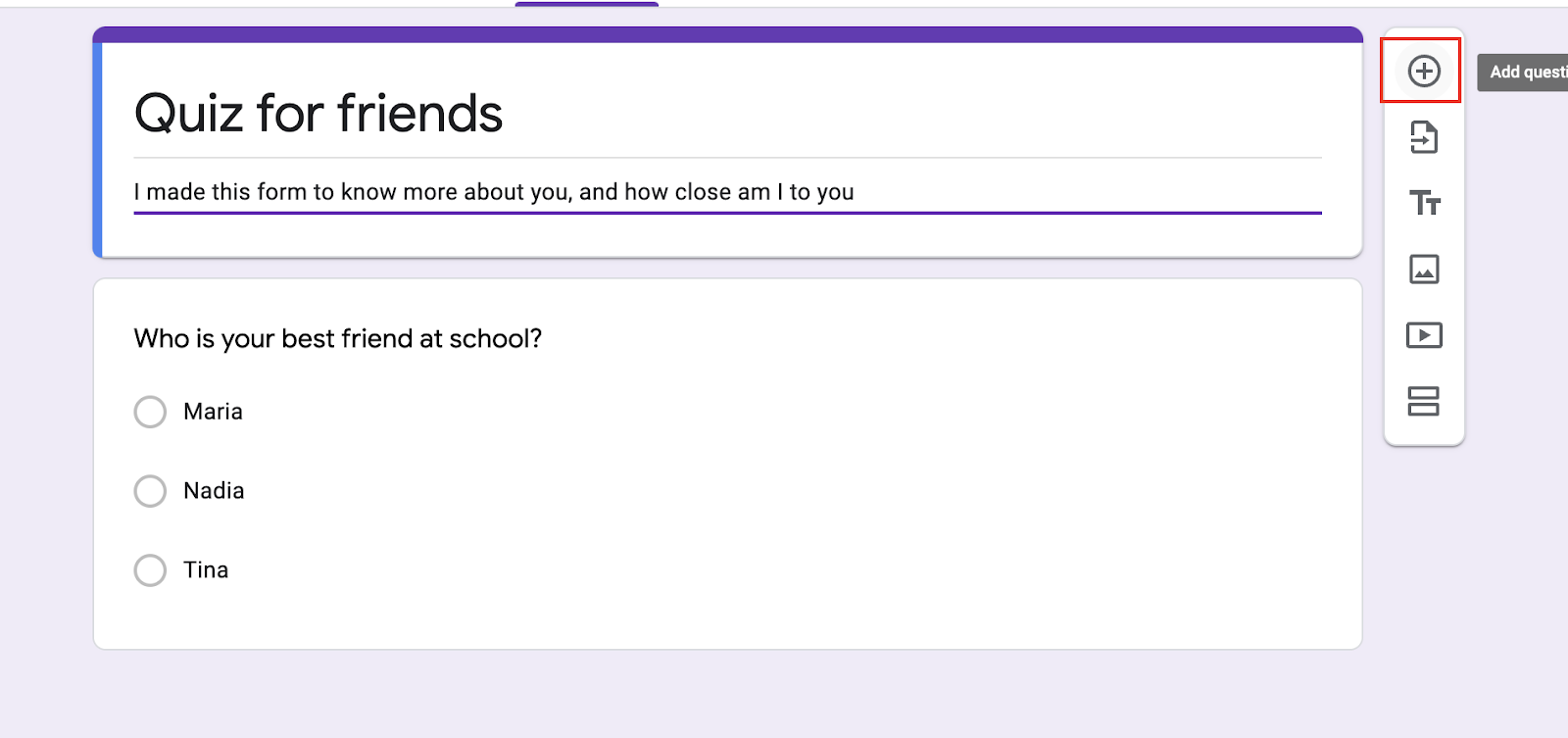 Fun Google Form ideas for friends