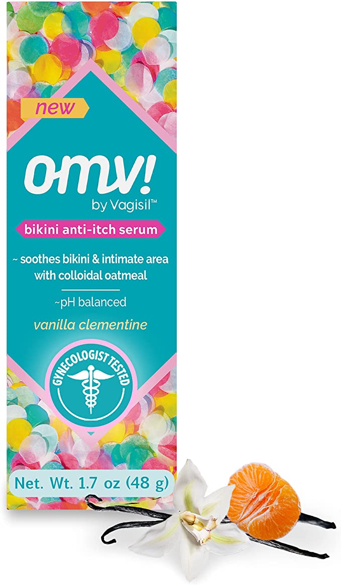 OMV! by Vagisil Bikini Anti-Itch Feminine Intimate Serum for Women, Gynecologist Tested, pH balanced, Gentle Formula Soothes and Cools Intimate Area - Vanilla Clementine Scent, 1.7 oz