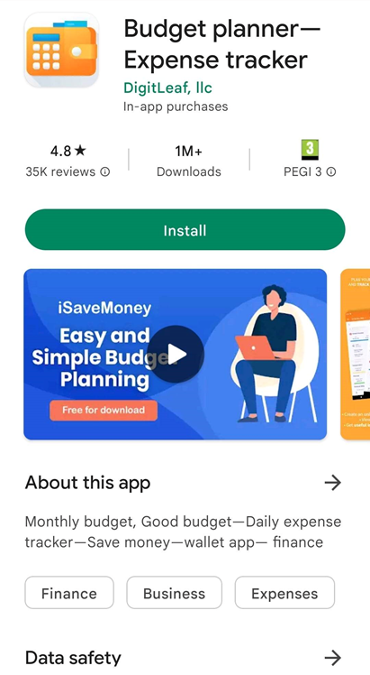 Budget Planner app