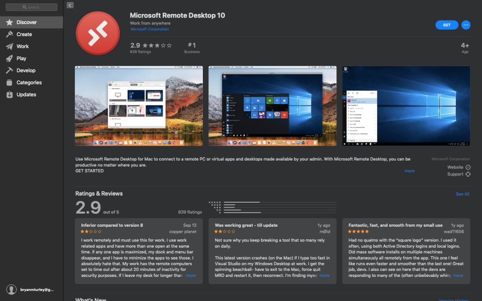 Microsoft Remote Desktop in the Mac App Store