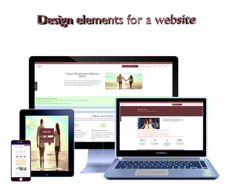 Design elements for a website.