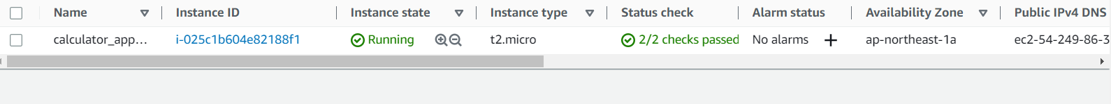 Ec2 instance running and up (t2.micro)