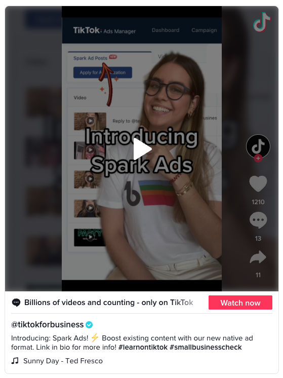 Tiktok Spark Ads