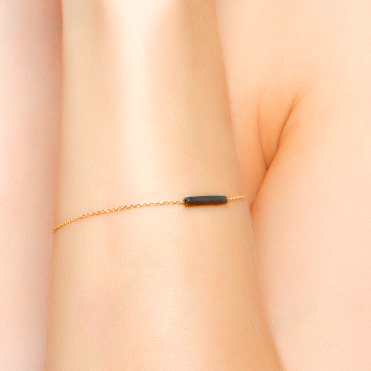 Pulseira de Ouro amarelo com ródio Negro