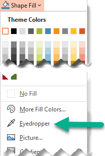screenshot of the eyedropper tool in PowerPoint
