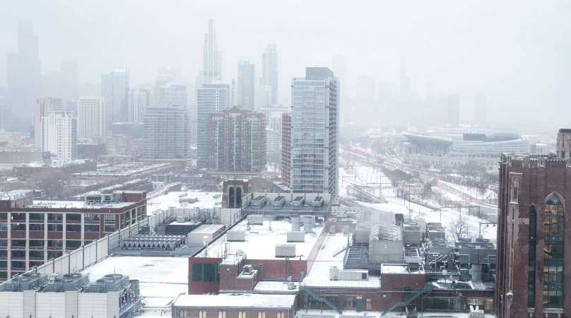 Chicago in snow