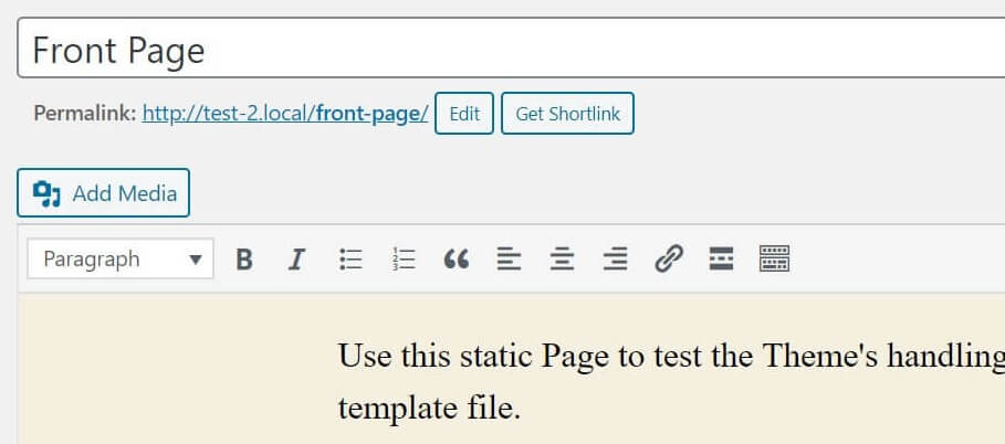 Screenshot of "Get Shortlink" button in WordPress Classic editor