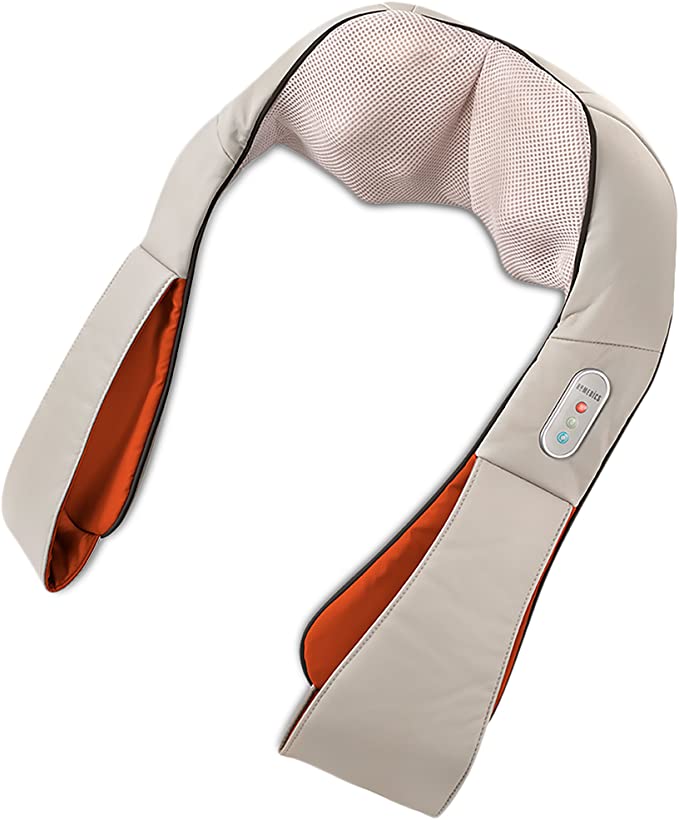 HoMedics Shiatsu Deluxe Neck & Shoulder Massager with Heat | Shiatsu Massager, 3 Speeds, Changes Direction | Muscle Kneading for Neck, Shoulders, Back, & Legs, Portable, Convenient Straps | Thera-P