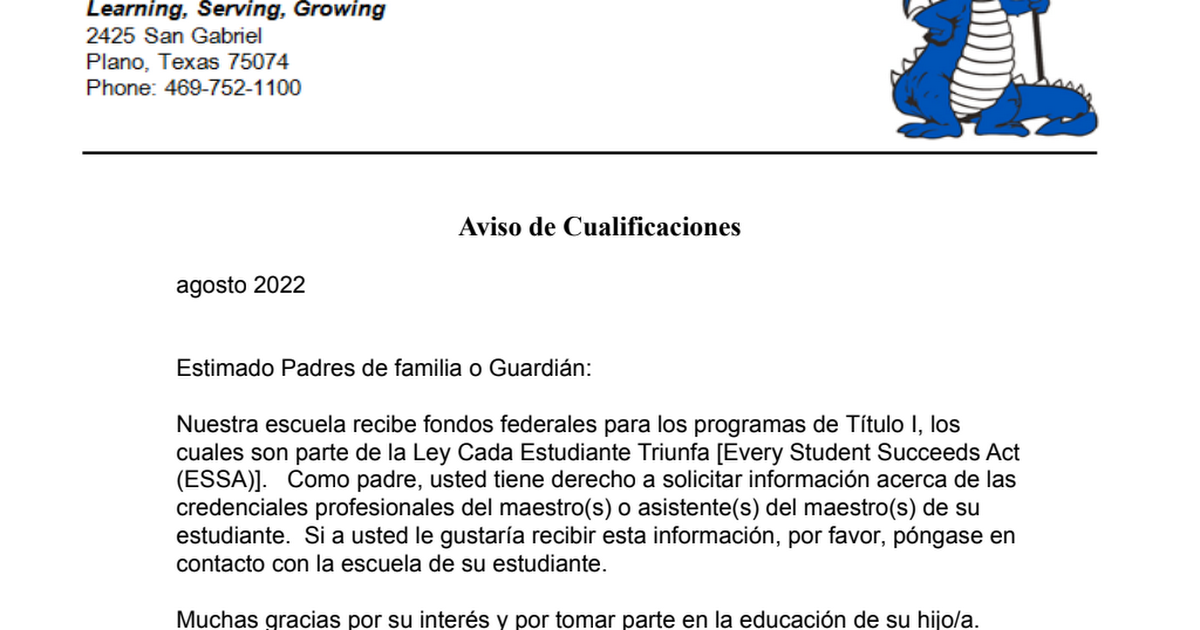 Dooley Span 22-23 Notice of Qualifications-Spanish.pdf