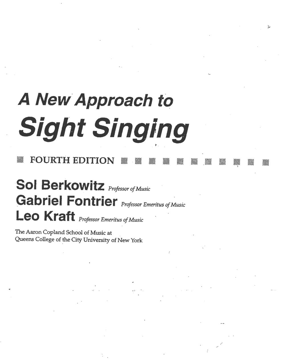 دانلود کتاب سلفژ و آواز A New Approach to Sight Singing