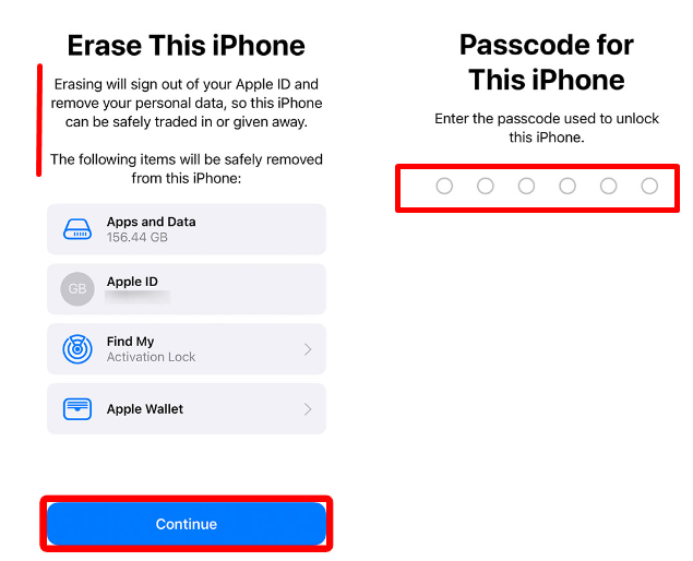 Choose the Erase All Contents and Settings