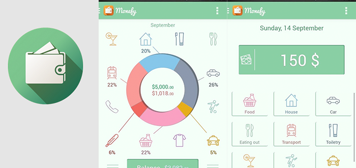Monefy monthly savings screen