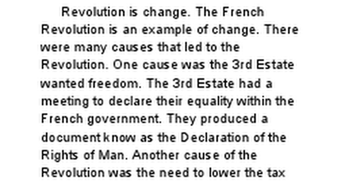 short essay about french revolution