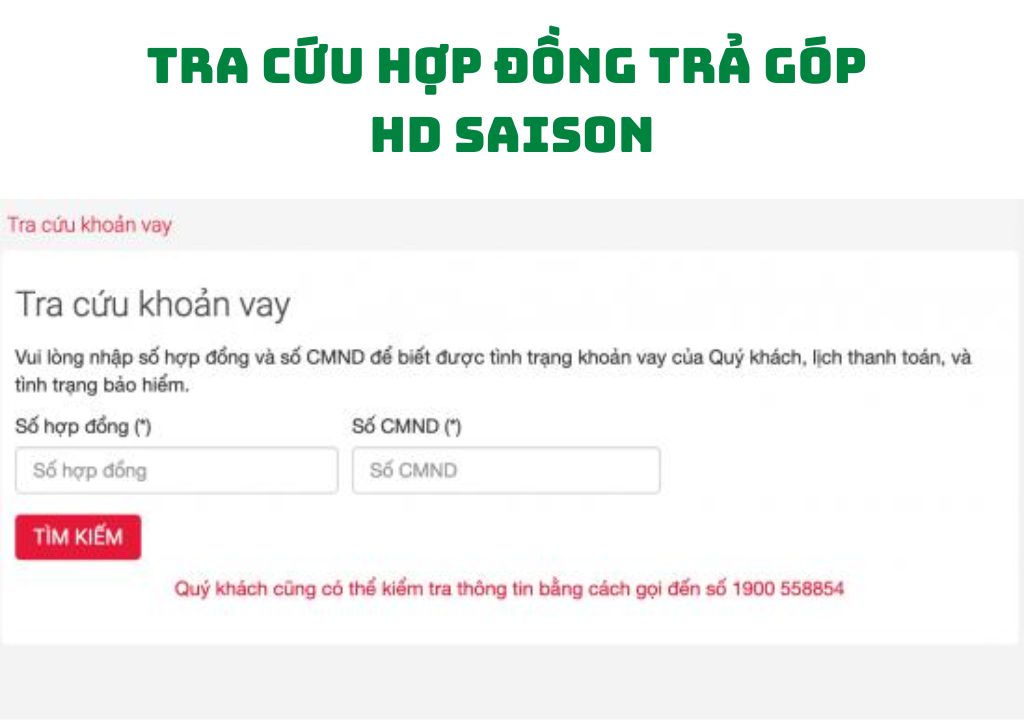 Tra cứu hợp đồng trả góp HD Saison