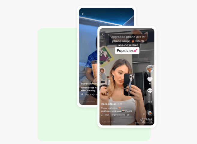 Screenshots from some of inBeat's influencer campaigns on TikTok.