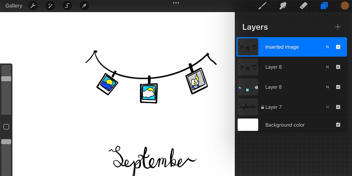Procreate layers with one duplicated layer.