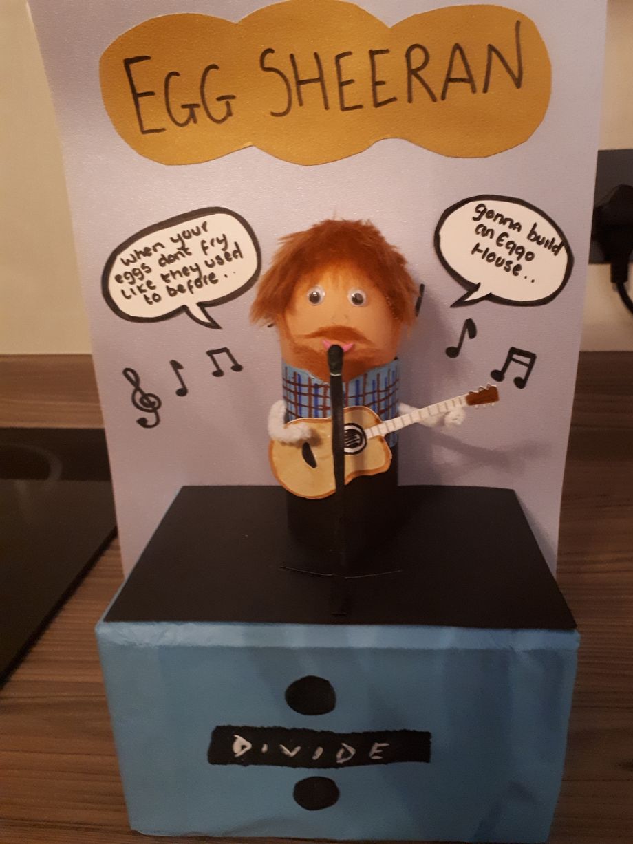 Jay Sherburn, age 9, of Gateshead created "Egg Sheeran" for Caedmon Primary School's Easter Egg competition