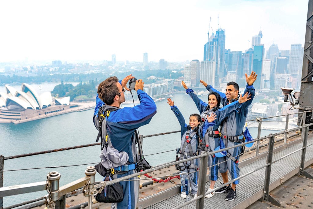 family on sydney harbour bridge climb