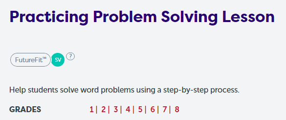 lesson plans on problem solving