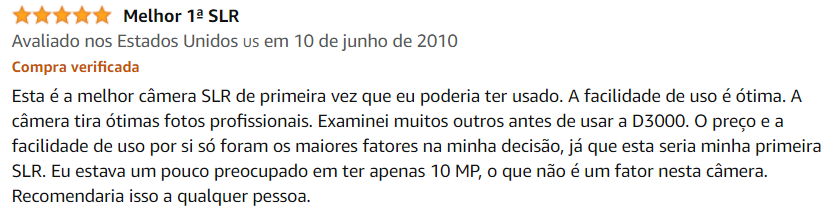 Avaliações do produto na Amazon