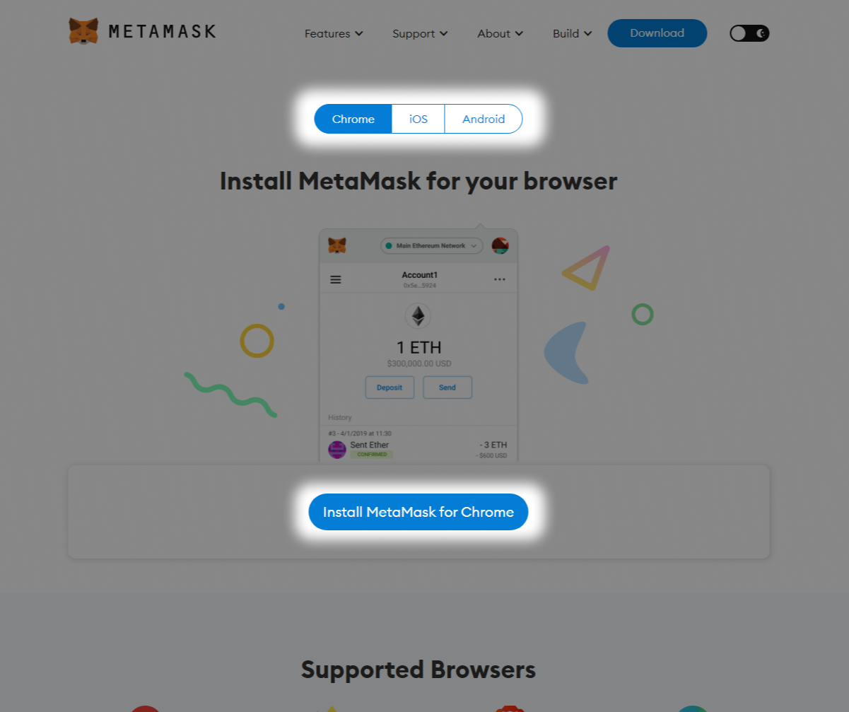 Install Metamask Zelta