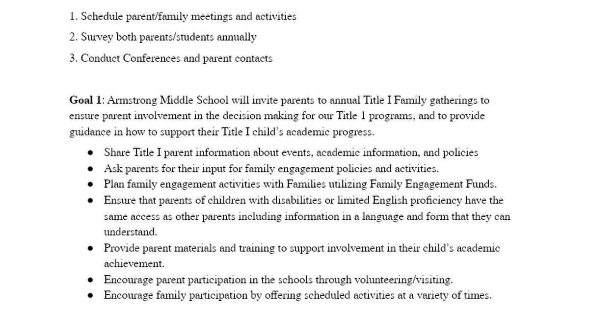 Armstrong Family Engagement