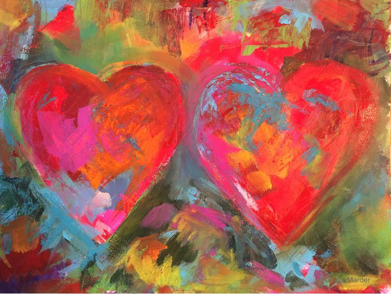 Paint Abstract Hearts in the Style of Jim Dine
