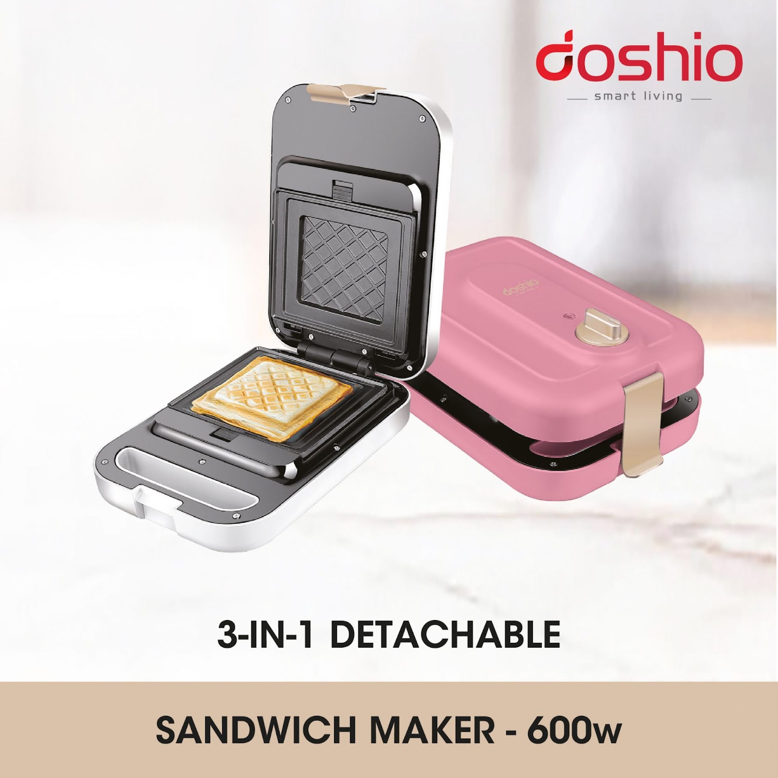 The Doshio 3-in-1 sandwich maker offers lots of variety.