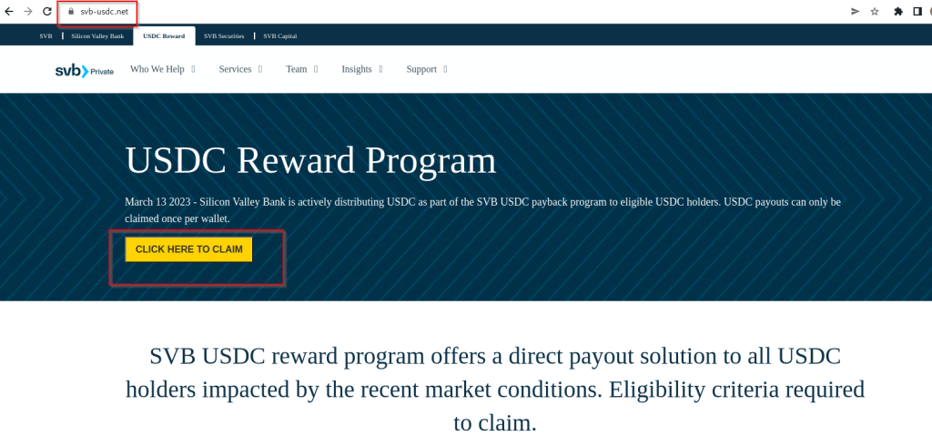 https://i0.wp.com/weblog.cyble.com/wp-remark material/uploads/2023/03/Figure-1-%E2%80%93-Phishing-living-offering-USD-coin-reward-program.png?resize=1024%2C479&ssl=1