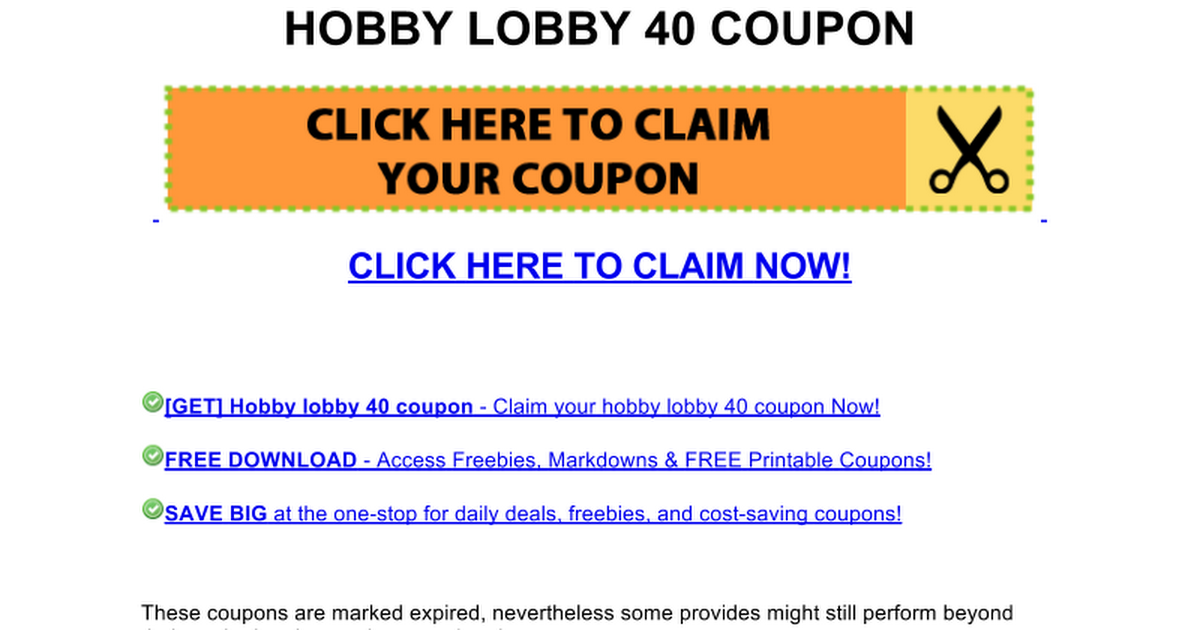 hobby lobby 40 coupon Google Docs