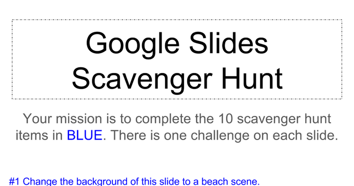 [Template] Google Slides Scavenger Hunt 2017