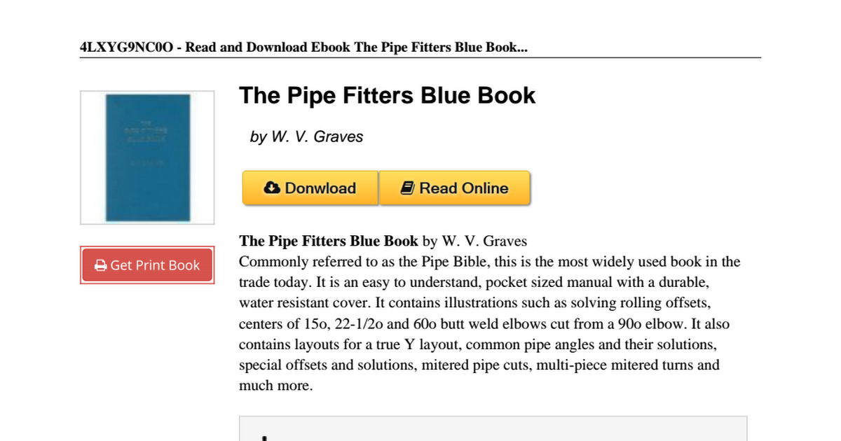 Pipe Fitters Blue Book Download