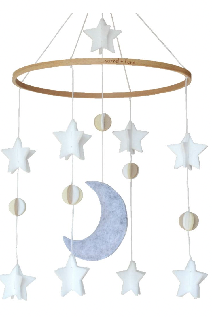 felt moon and stars cot mobile 
