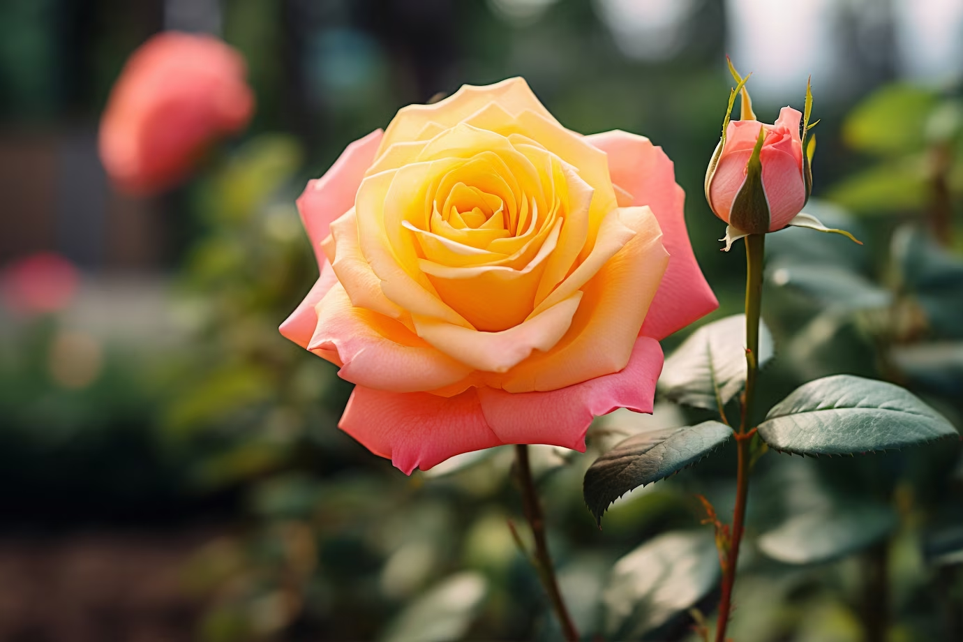 Trandafirul Floribunda Rosa 'Sunflare'