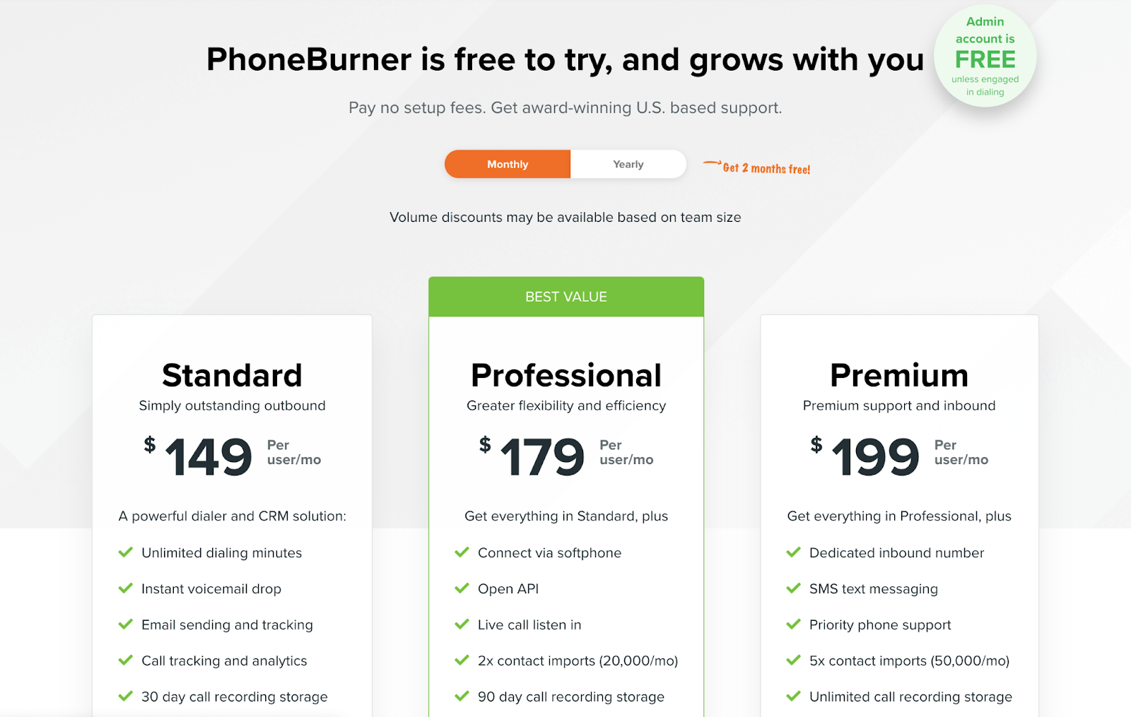 PhoneBurner pricing, auto dialing software