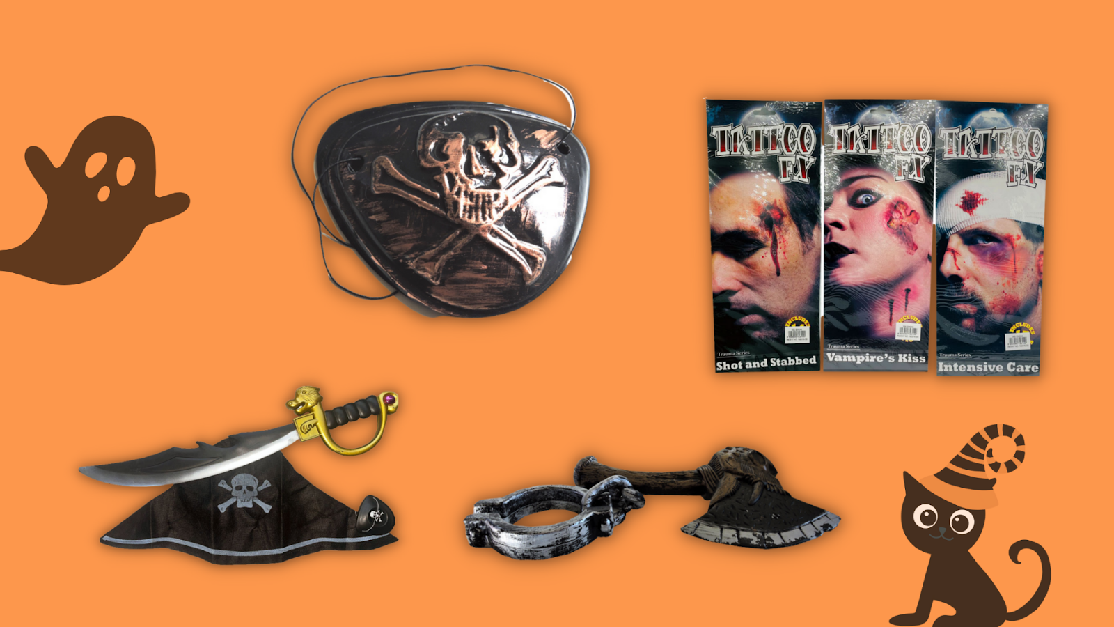 Halloween Costumes For Kids: Pirate Costume, Pirate Set, Face Wound Tattoos, Pirate Patch