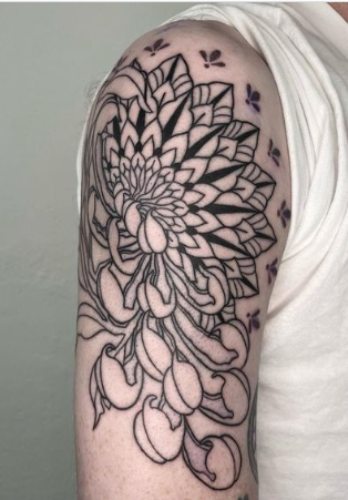 Mandala And Chrysanthemum Tattoo