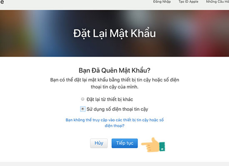 Cách lấy lại mật khẩu icloud như thế nào ?