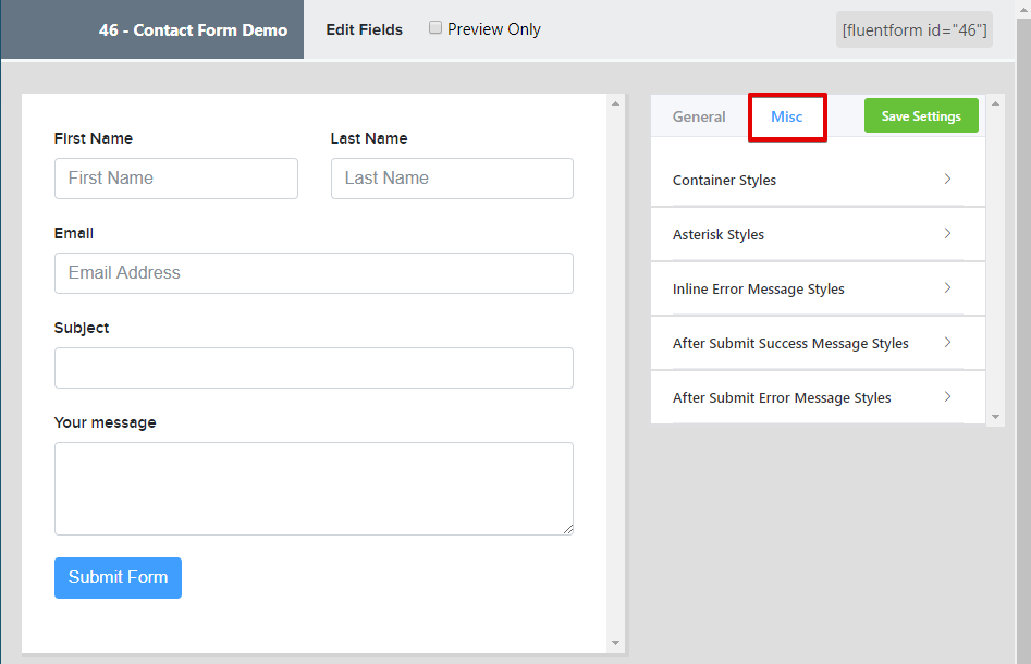 styling contact forms, form builder