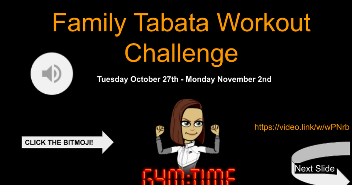 Family Workout Challenge Week of 10.26