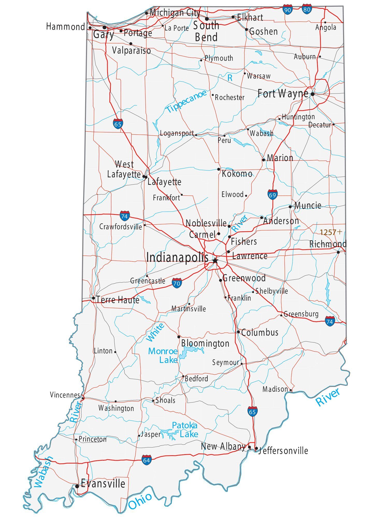 Mapas de Indiana, Estados Unidos
