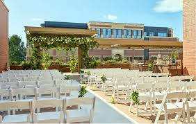 Outside bridal chairs set up at The Elizabeth Hotel in Fort Collins, CO