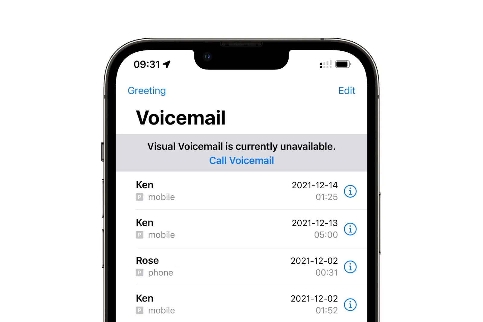 Visual Voicemail Feature