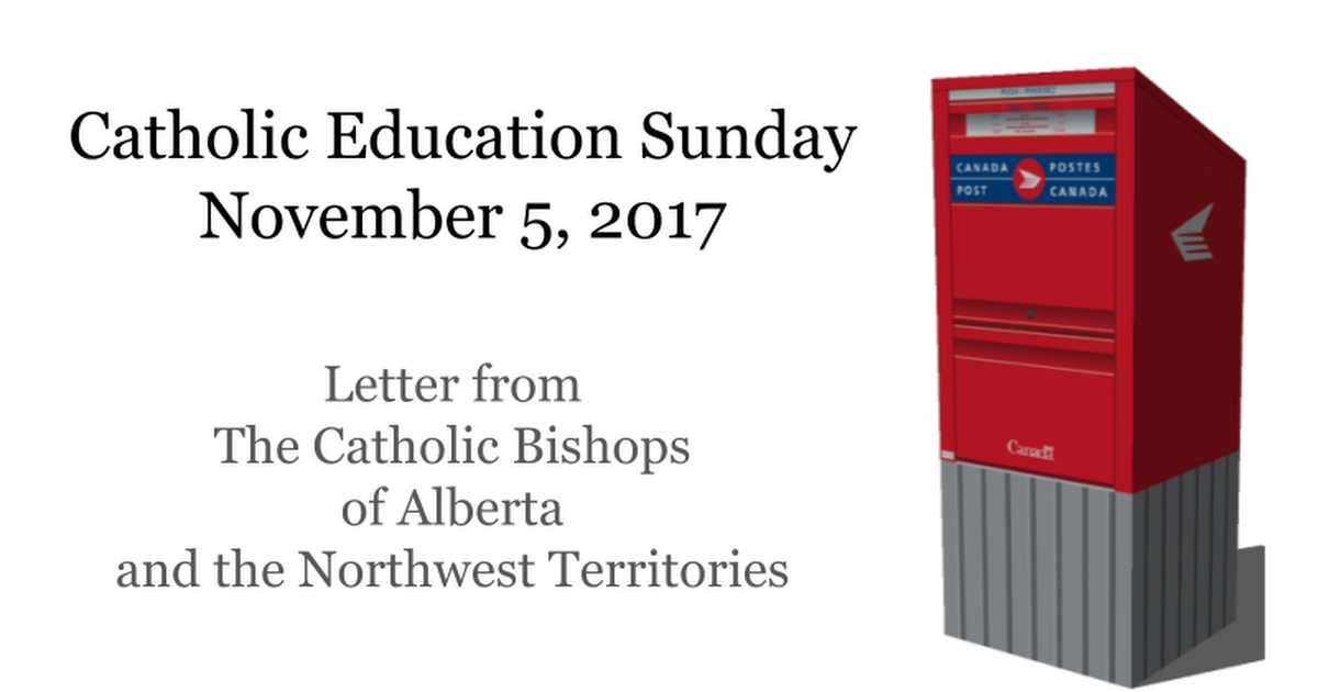 Catholic Education Sunday 2017 - Letter from Alberta Bishops