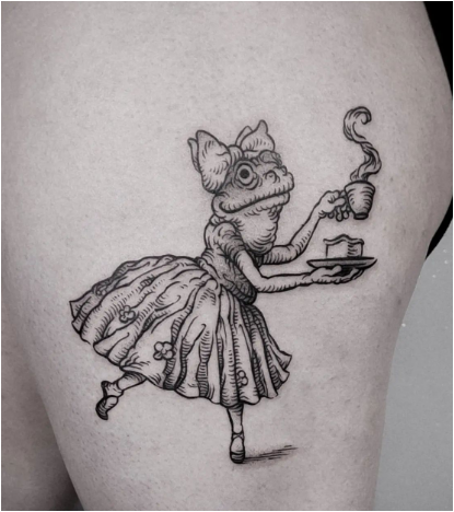 Frog Miniature Animal Tattoo Women