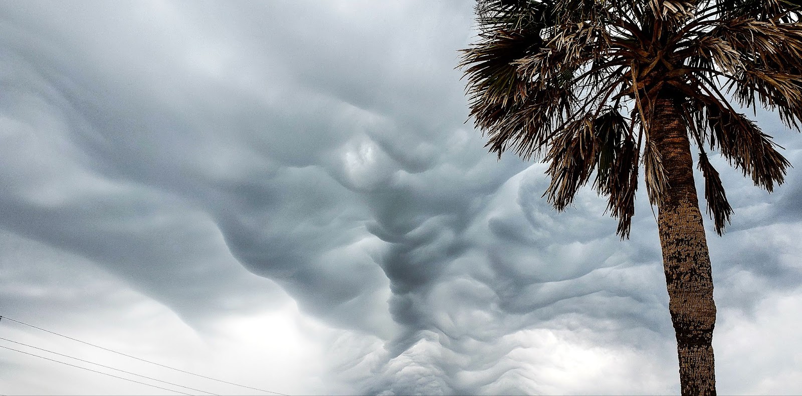 clouds overhead before hurricane