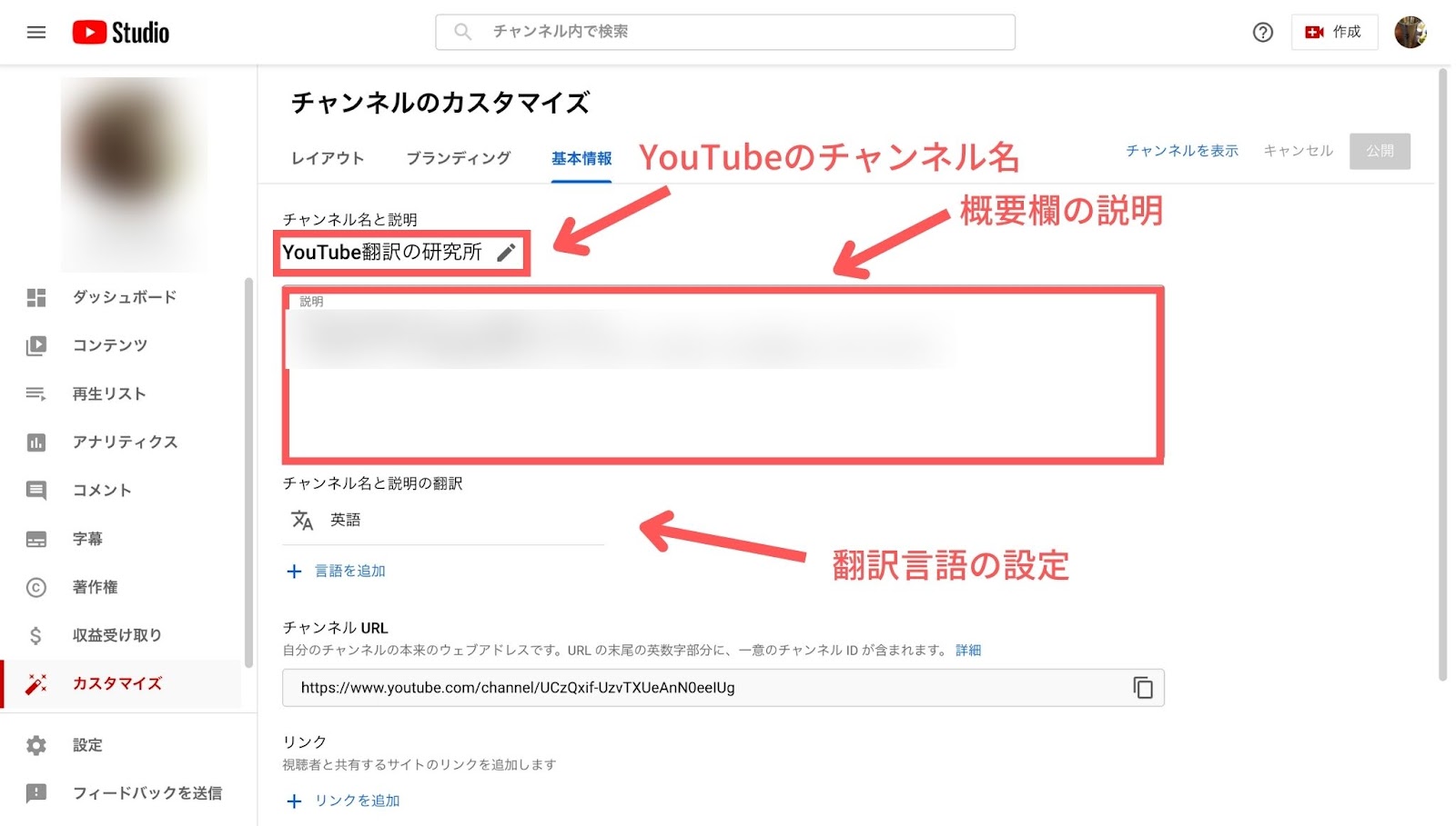 YouTube ホーム画面  レイアウト