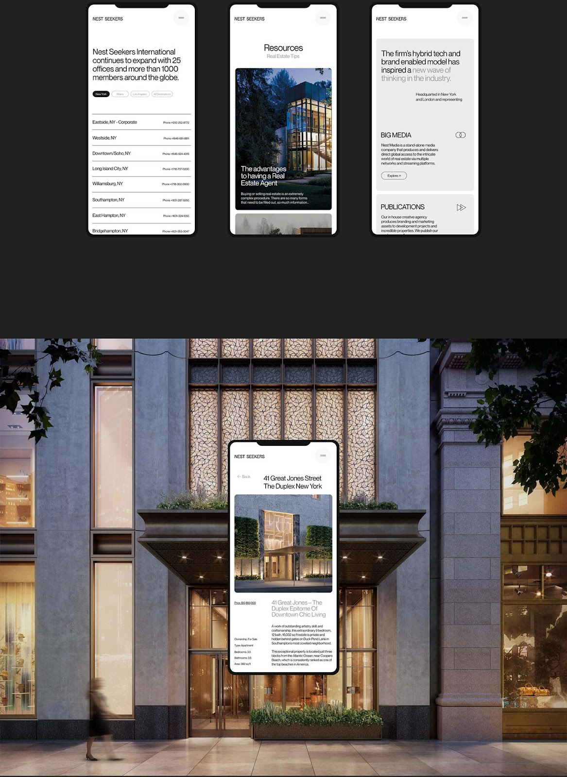 art direction  luxury portfolio real estate UI UI/UX ux Webdesign Website aiga